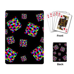 Flying  Colorful Cubes Playing Card by Valentinaart