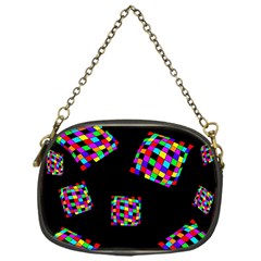 Flying  Colorful Cubes Chain Purses (one Side)  by Valentinaart