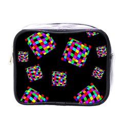 Flying  Colorful Cubes Mini Toiletries Bags by Valentinaart