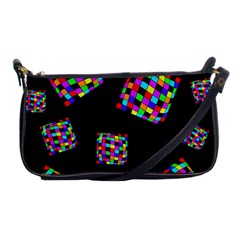 Flying  Colorful Cubes Shoulder Clutch Bags by Valentinaart