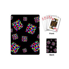 Flying  Colorful Cubes Playing Cards (mini)  by Valentinaart