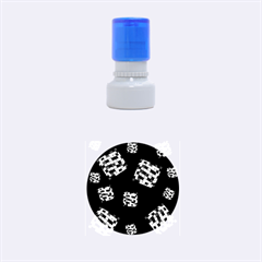 Flying  Colorful Cubes Rubber Round Stamps (small)