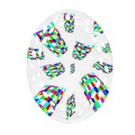 Colorful abstraction Oval Filigree Ornament (2-Side)  Front