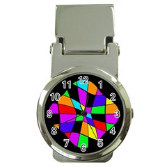 Abstract Colorful Flower Money Clip Watches
