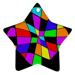 Abstract Colorful Flower Star Ornament (two Sides)  by Valentinaart