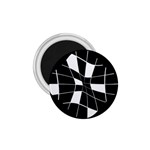 Black and white abstract flower 1.75  Magnets Front