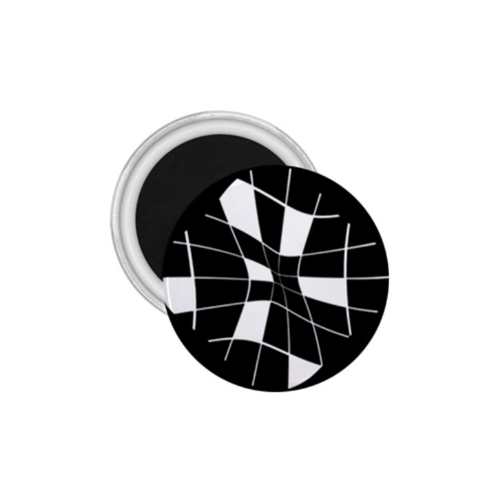 Black and white abstract flower 1.75  Magnets