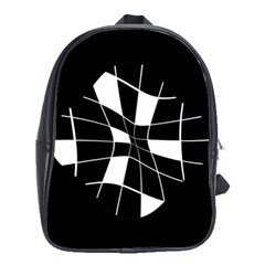 Black And White Abstract Flower School Bags(large)  by Valentinaart