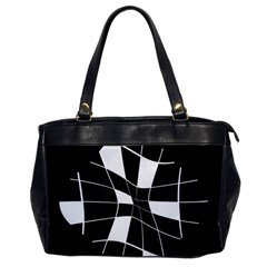 Black And White Abstract Flower Office Handbags