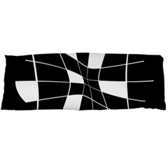 Black And White Abstract Flower Body Pillow Case Dakimakura (two Sides) by Valentinaart