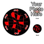 Red abstract flower Playing Cards 54 (Round)  Front - Diamond3