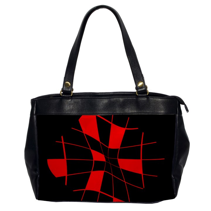 Red abstract flower Office Handbags