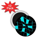 Blue abstract flower 1.75  Magnets (10 pack)  Front