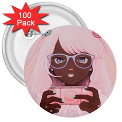 Gamergirl 3 P 3  Buttons (100 Pack) 