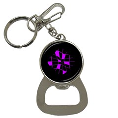 Purple Abstract Flower Bottle Opener Key Chains by Valentinaart