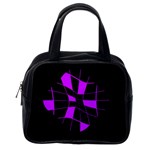 Purple abstract flower Classic Handbags (2 Sides) Back