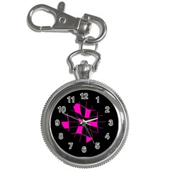 Pink Abstract Flower Key Chain Watches by Valentinaart