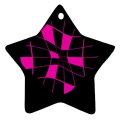 Pink Abstract Flower Star Ornament (two Sides)  by Valentinaart
