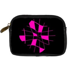 Pink Abstract Flower Digital Camera Cases by Valentinaart