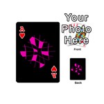 Pink abstract flower Playing Cards 54 (Mini)  Front - HeartA