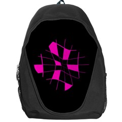 Pink Abstract Flower Backpack Bag by Valentinaart