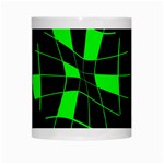 Green abstract flower White Mugs Center