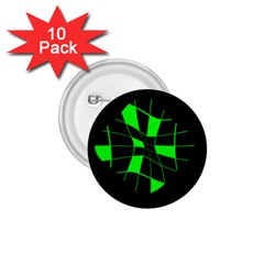 Green abstract flower 1.75  Buttons (10 pack)