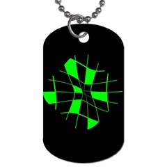 Green abstract flower Dog Tag (One Side)