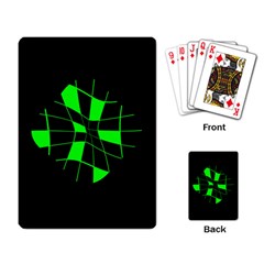 Green abstract flower Playing Card