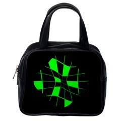 Green abstract flower Classic Handbags (One Side)