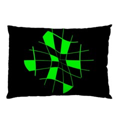 Green abstract flower Pillow Case (Two Sides)