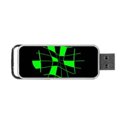 Green Abstract Flower Portable Usb Flash (two Sides)