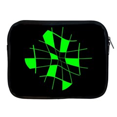 Green abstract flower Apple iPad 2/3/4 Zipper Cases