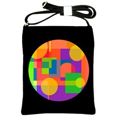 Colorful Circle  Shoulder Sling Bags by Valentinaart