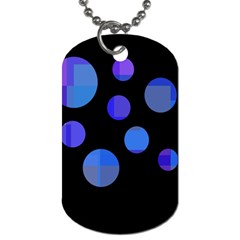 Blue Circles  Dog Tag (two Sides) by Valentinaart