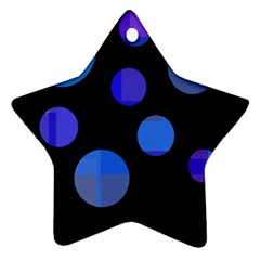 Blue Circles  Star Ornament (two Sides)  by Valentinaart