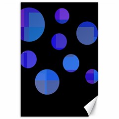 Blue Circles  Canvas 20  X 30   by Valentinaart