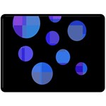 Blue circles  Double Sided Fleece Blanket (Large)  80 x60  Blanket Front