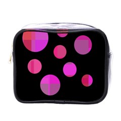 Pink Abstraction Mini Toiletries Bags by Valentinaart