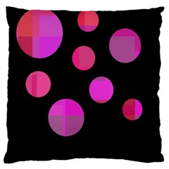 Pink Abstraction Large Cushion Case (one Side) by Valentinaart