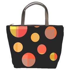 Orange Abstraction Bucket Bags by Valentinaart