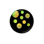 Green abstract circles Hat Clip Ball Marker (10 pack) Front