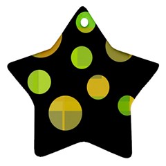 Green Abstract Circles Star Ornament (two Sides) 