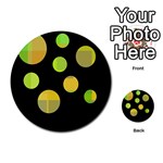 Green abstract circles Multi-purpose Cards (Round)  Back 19