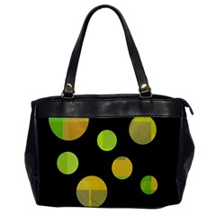 Green Abstract Circles Office Handbags by Valentinaart
