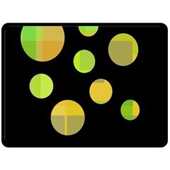 Green Abstract Circles Fleece Blanket (large)  by Valentinaart