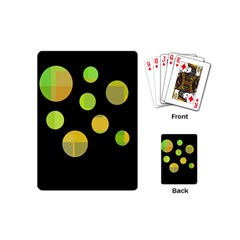 Green Abstract Circles Playing Cards (mini)  by Valentinaart