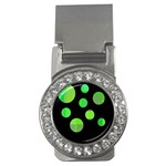 Green circles Money Clips (CZ)  Front