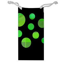 Green Circles Jewelry Bags by Valentinaart