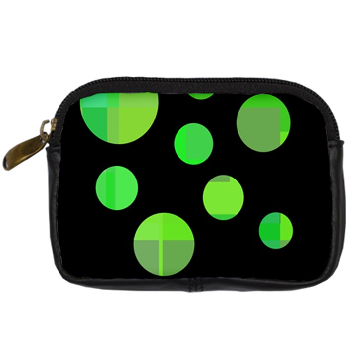 Green circles Digital Camera Cases